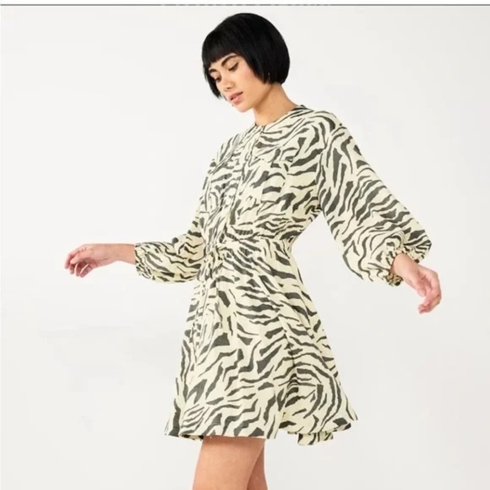 NWOT | Nine West Zebra Print Long Sleeve Dress XXL